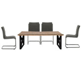 Noir Railway Sleeper Wood Small 1.8M Dining Table Set - Pendle Village Furniture