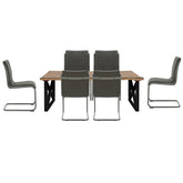 Noir Railway Sleeper Wood Large 2.2M Dining Table Set - Pendle Village Furniture