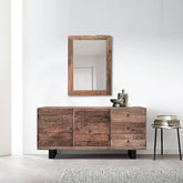 Noir Railway Sleeper Wood Sideboard With 2 Doors & 3 Drawers - Pendle Village Furniture