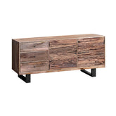 Noir Railway Sleeper Wood Sideboard With 2 Doors & 3 Drawers - Pendle Village Furniture
