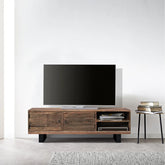 Noir Railway Sleeper Wood TV Unit - Pendle Village Furniture