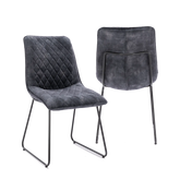 Noaria Charcoal Velvet Set of 4 Dining Chairs - Pendle Village Furniture