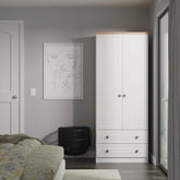 Norfolk 2 Door Hinged Wardrobe With Drawers - Pendle Village Furniture