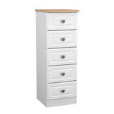 Norfolk 5 Drawer Bedside Cabinet - Pendle Village Furniture