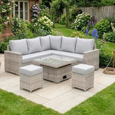 Norvex Elite square corner dining set with spacious outdoor seating.