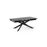 Hackney Black Ceramic Extending Dining Table with 4 Elara Grey Chairs - Pendle Village Furniture