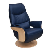 Olaf Leather Look Swivel Recliner Chair - Pendle Village Furniture