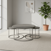 Omega Matte Grey Ceramic Coffee Table Set