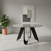 Osaka Round 4 Seater Green Ceramic Top Dining Table