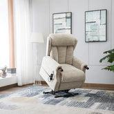 Oslo Brushstroke Cream Dual Motor Riser Recliner Chair - Pendle Village Furniture
