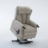 Oslo Brushstroke Cream Dual Motor Riser Recliner Chair - Pendle Village Furniture