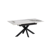 Oslo White Sintered Stone Ceramic Extending Dining Table - Pendle Village Furniture