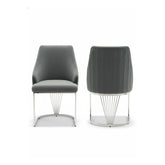 Ottavia Grey Velvet Dining Chairs with Chrome Base – Set of 4 - Pendle Village Furniture