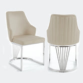 Arianna Cream Marble Dining Table with Ottavia Chairs - Pendle Village Furniture