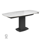 Oliver White Ceramic Swivel Ext Dining Table