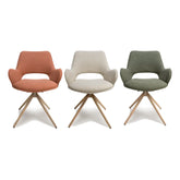 Paris Fabric Swivel Dining Chairs With Arms – Set of 4 - Pendle Village Furniture