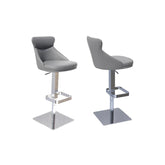 Sergio Taupe Leather Bar Stool - Set of 2 - Pendle Village Furniture