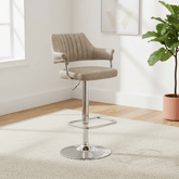 Pair of Mink Leather Effect Bar Stools