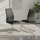 Set of 4 Panama Black Premium Faux Leather Dining Chairs