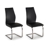 Set of 4 Panama Black Premium Faux Leather Dining Chairs - Pendle Village Furniture