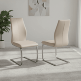 Set of 4 Panama Taupe Premium Faux Leather Dining Chairs