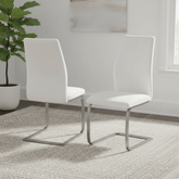 Set of 4 Panama White Premium Faux Leather Dining Chairs