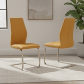 Set of 4 Panama Pumpkin Premium Faux Leather Dining Chairs