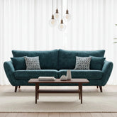 Large four-seater sofa with high back and Scandinavian design.