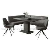 Pavoni 140–180cm Black Ceramic Extending Table + Swivel Chairs - Pendle Village Furniture