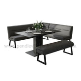Pavoni 140–180cm Black Ceramic Extending Table + Corner Bench - Pendle Village Furniture