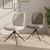 Pearl Set of 4 Swivel Fabric Dining Chairs