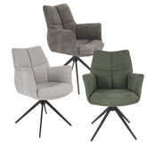 Pearl Ext Dining Table with 4 Perla Carver Swivel Chairs - Pendle Village Furniture