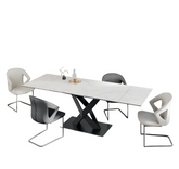 Phoenix White Gloss Ceramic Extending Dining Table Set by Pendle Village Furniture