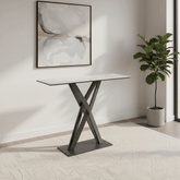 Phoenix White Gloss Ceramic Console Table