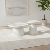 Picasso Glossy Off-White Coffee Table & End Table Set