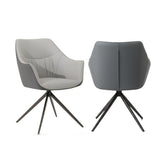 Azzurra Grey Sintered Stone Extending Dining Table with Porto Swivel Dining Chairs - Pendle Village Furniture