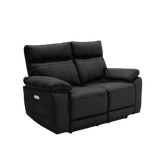 Positano Black Leather 2 Seater Electric Recliner Sofa - Pendle Village Furniture