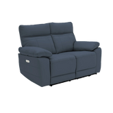 Positano Indigo Leather 2 Seater Electric Recliner Sofa - Pendle Village Furniture