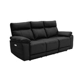 Positano Black Leather 3 Seater Electric Recliner Sofa - Pendle Village Furniture
