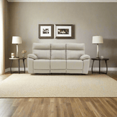 Positano Light Grey Leather 3 Seater Electric Recliner Sofa - Pendle Village Furniture