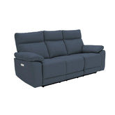 Positano Indigo Leather 3 Seater Electric Recliner Sofa - Pendle Village Furniture