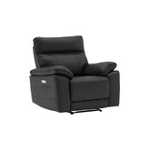 Positano Black Leather Electric Recliner Arm Chair - Pendle Village Furniture