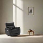 Positano Black Leather Electric Recliner Arm Chair - Pendle Village Furniture