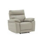 Positano Light Grey Leather Electric Recliner Chair - Pendle Village Furniture
