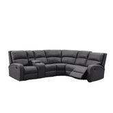 Prague Soft Touch Fabric Recliner Corner Sofa with Console