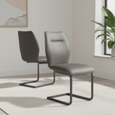 Prato Grey Faux Leather Dining Chairs – Set of 4