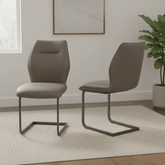 Prato Taupe Faux Leather Dining Chairs – Set of 4