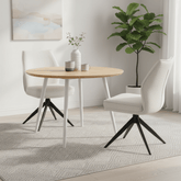 Quatro Beige Fabric Swivel Dining Chair - Set of 4, 6 or 8