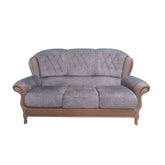 Queen Anne Italia 3 Seater Sofa with Leather and Fabric Blend - Pendle Village Furniture