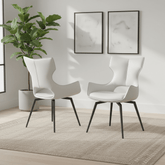 Set of 4 Westin White Swivel Dining Chairs